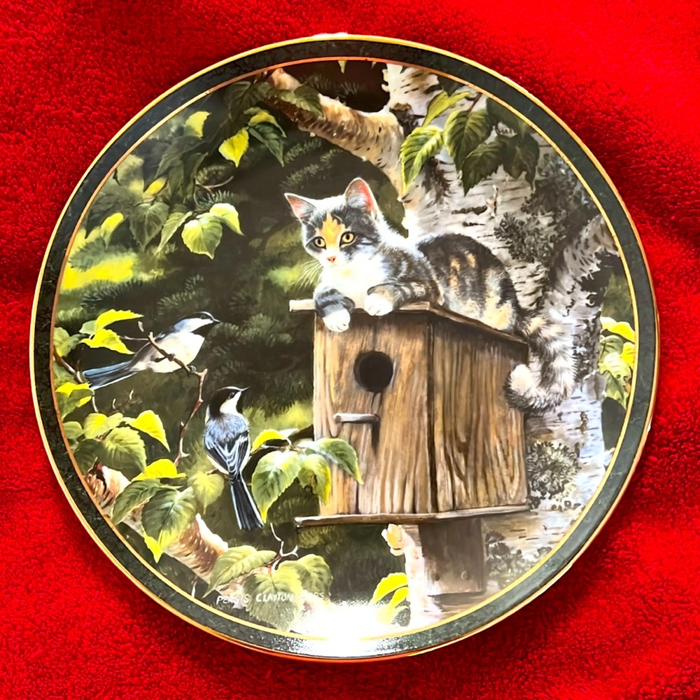 Vintage Bradford Exchange Nosy Neighbors House Sitting Cat Collection Plate 1994